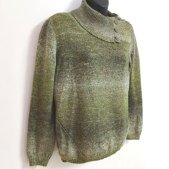 3 for $25- Dressbarn Graduated Green Soft Sweater, Size Large Petite - Picture 5 of 14